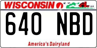 WI license plate 640NBD