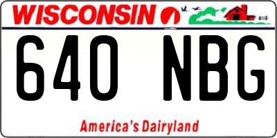 WI license plate 640NBG