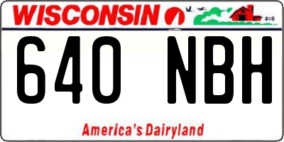 WI license plate 640NBH
