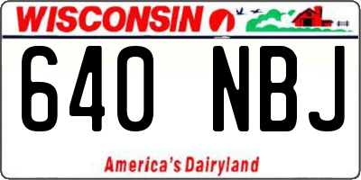 WI license plate 640NBJ