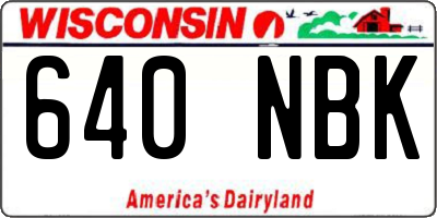 WI license plate 640NBK