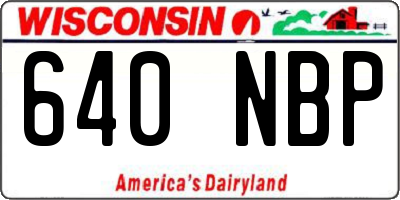 WI license plate 640NBP