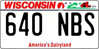 WI license plate 640NBS