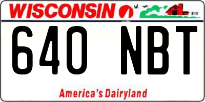 WI license plate 640NBT