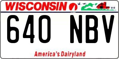 WI license plate 640NBV