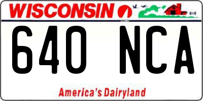 WI license plate 640NCA