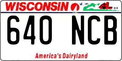 WI license plate 640NCB