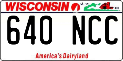 WI license plate 640NCC