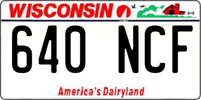 WI license plate 640NCF