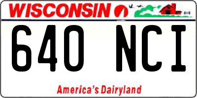 WI license plate 640NCI