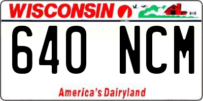 WI license plate 640NCM