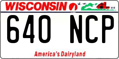 WI license plate 640NCP