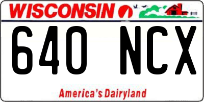 WI license plate 640NCX