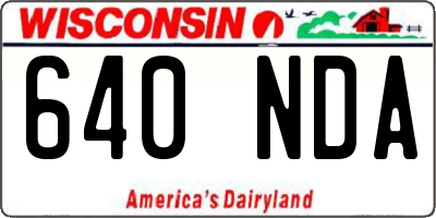 WI license plate 640NDA