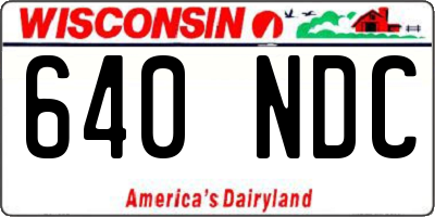 WI license plate 640NDC