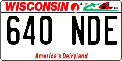 WI license plate 640NDE