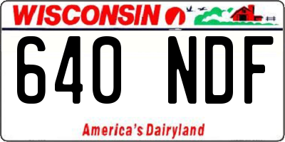 WI license plate 640NDF