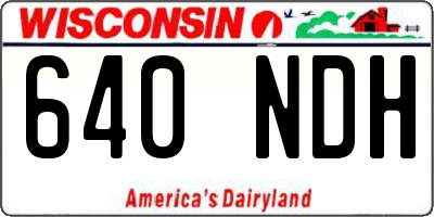 WI license plate 640NDH