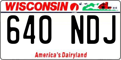 WI license plate 640NDJ