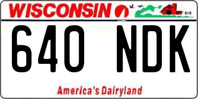 WI license plate 640NDK