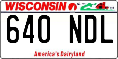 WI license plate 640NDL