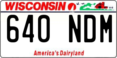 WI license plate 640NDM
