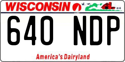 WI license plate 640NDP