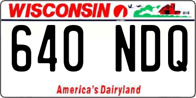 WI license plate 640NDQ