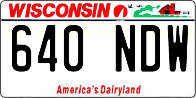 WI license plate 640NDW