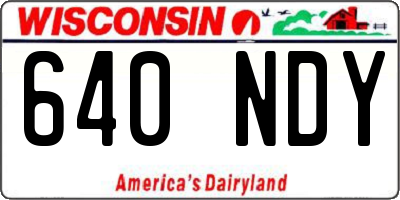 WI license plate 640NDY