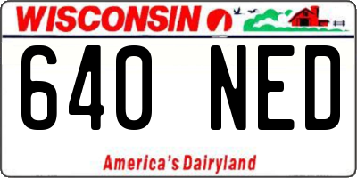 WI license plate 640NED