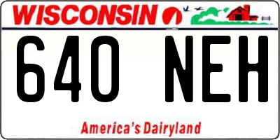 WI license plate 640NEH