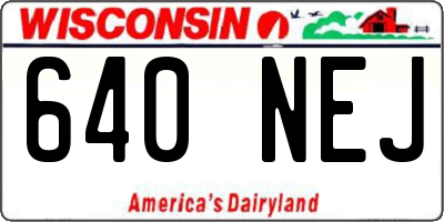 WI license plate 640NEJ