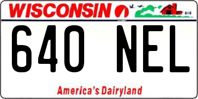 WI license plate 640NEL