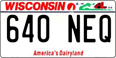 WI license plate 640NEQ