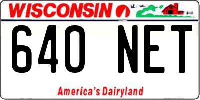 WI license plate 640NET