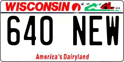 WI license plate 640NEW