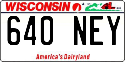 WI license plate 640NEY