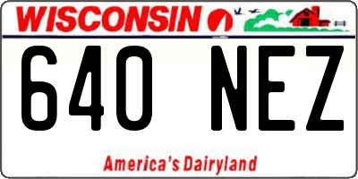 WI license plate 640NEZ
