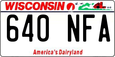 WI license plate 640NFA