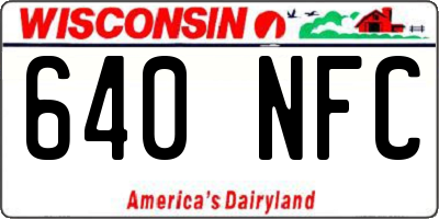 WI license plate 640NFC