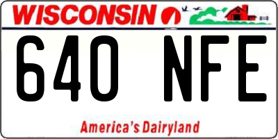 WI license plate 640NFE