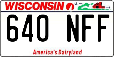 WI license plate 640NFF