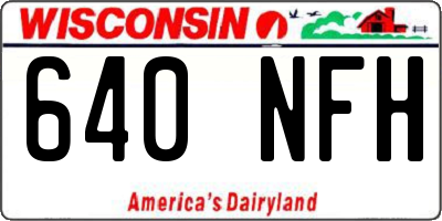 WI license plate 640NFH