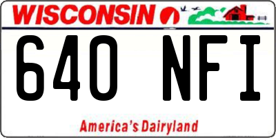 WI license plate 640NFI
