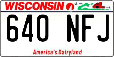 WI license plate 640NFJ