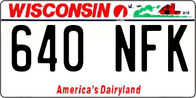 WI license plate 640NFK