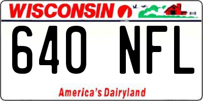 WI license plate 640NFL
