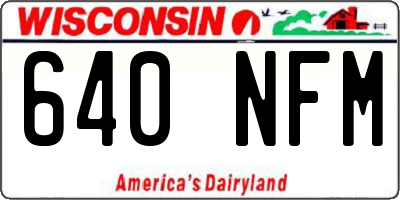 WI license plate 640NFM
