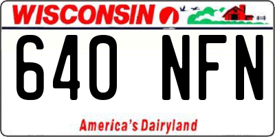 WI license plate 640NFN